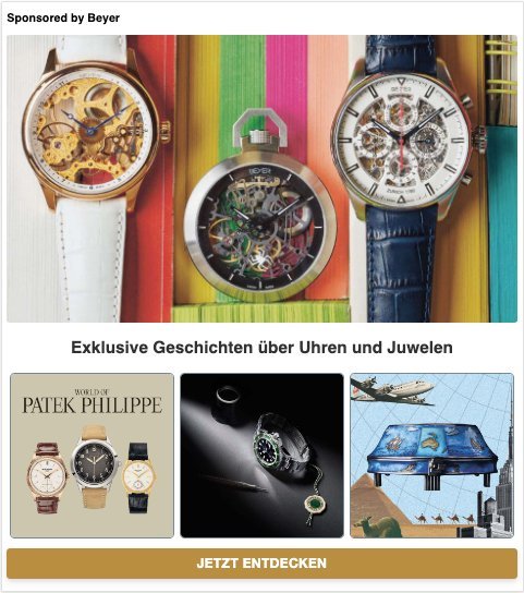 Showcase Ad for Beyer Chronometrie
