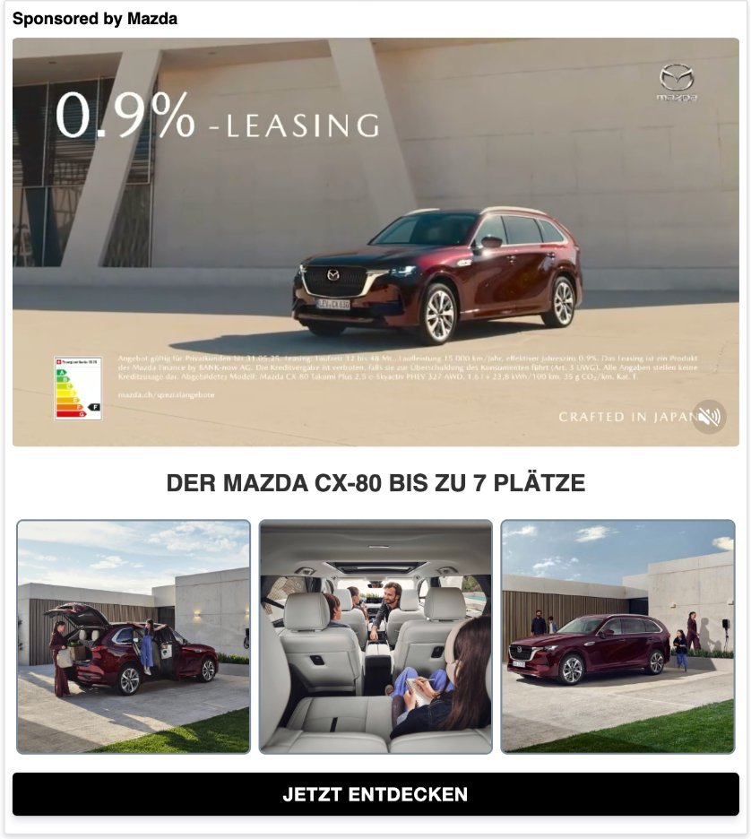 Showcase Ad for Mazda