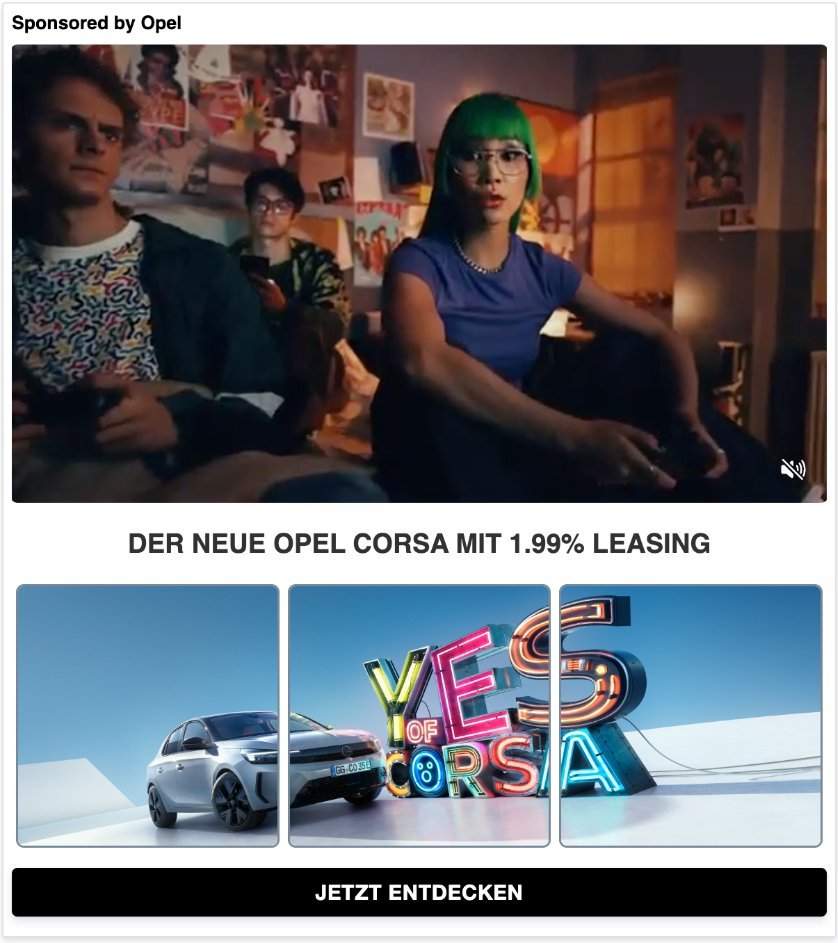 Showcase Ad for Opel