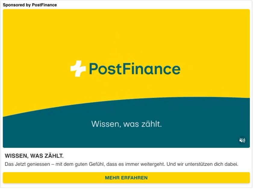 Sponsored Video for PostFinance