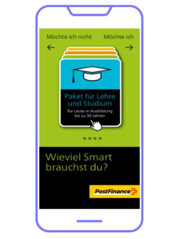 La publicité diffusée: PostFinance