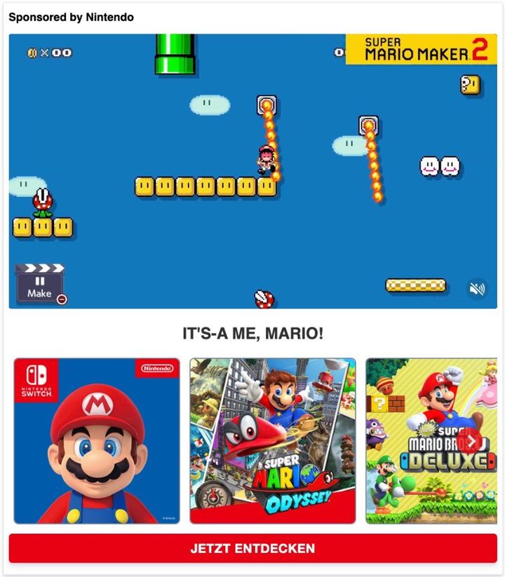 Showcase Ad pour Nintendo