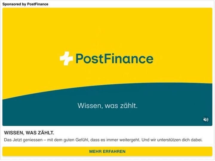 Sponsored Video pour PostFinance